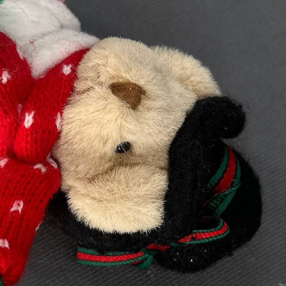 VTG Ganz Wee Bear Village Snowman Bear Pair Plush 1995 Kurt S Adler Christmas - Picture 7 of 12